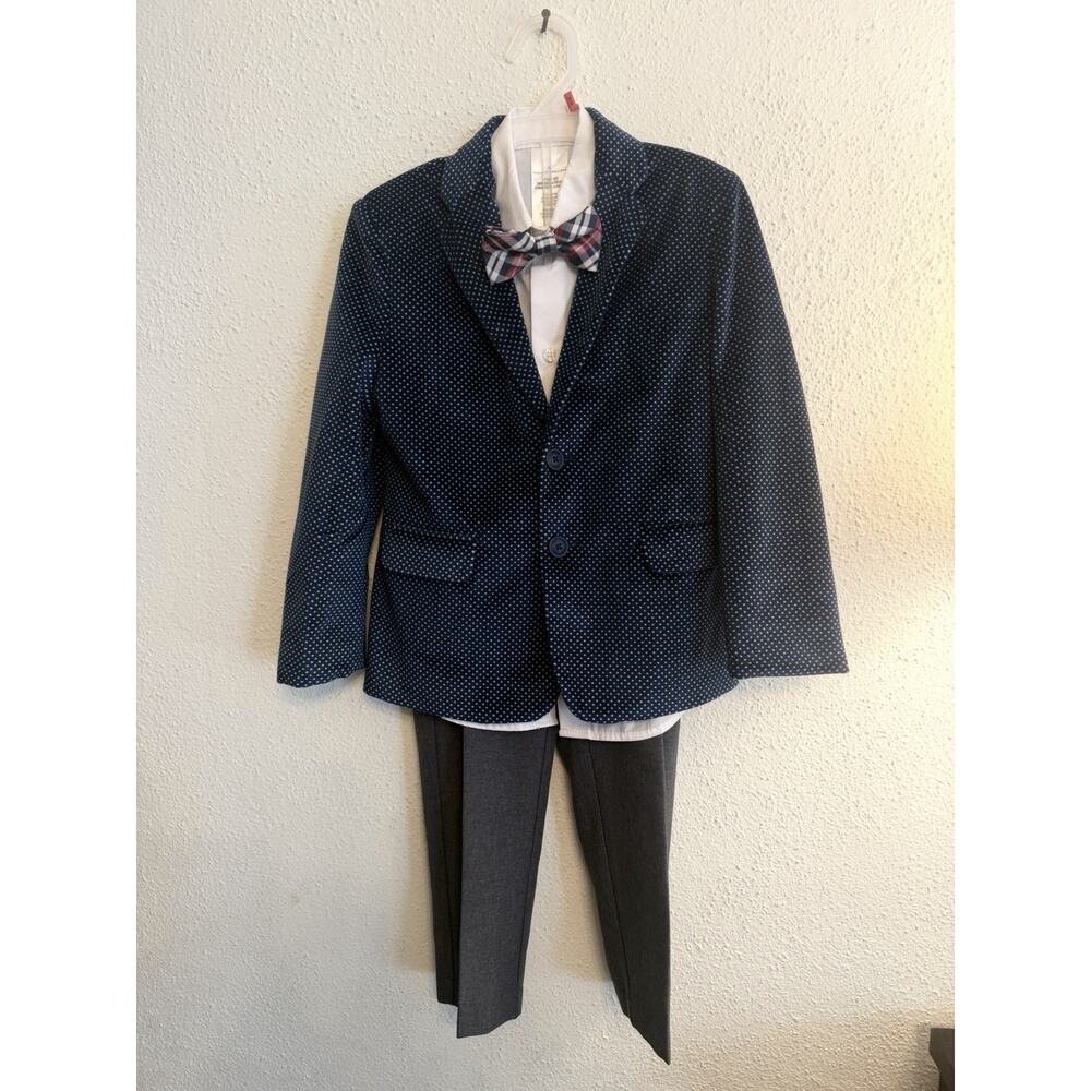 NWOT Boys Size 6 Náutica 4 Piece Suit Set Velvet Blazer
